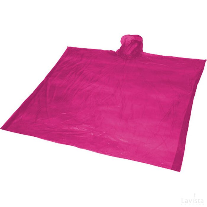 Ziva wegwerp regenponcho met opbergtasje Roze