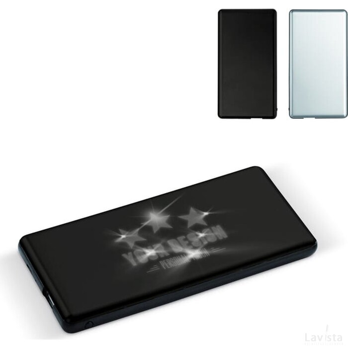 Light-up logo powerbank 4000mAh zilver / zwart