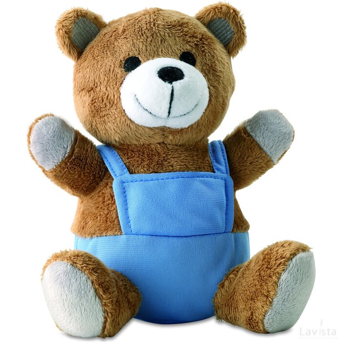 Pluchen teddybeer Nico blauw