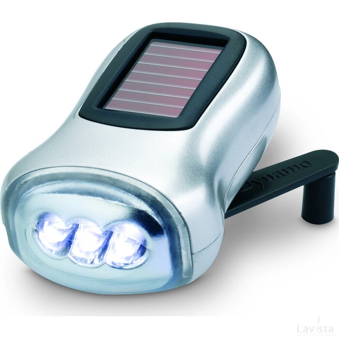 Led zaklamp groene energie Dynasol mat zilver