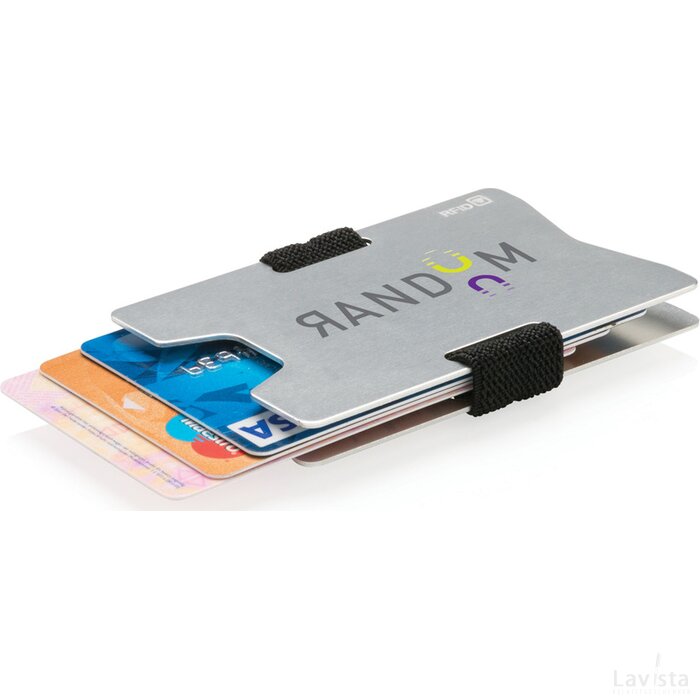 Aluminium RFID anti-skimming creditcard houder zilver, zwart