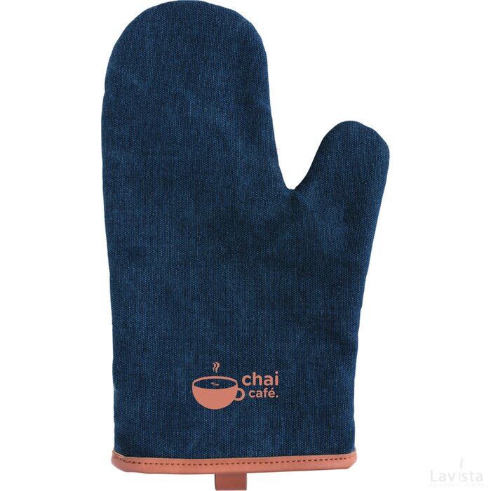 Deluxe canvas ovenhandschoen blauw