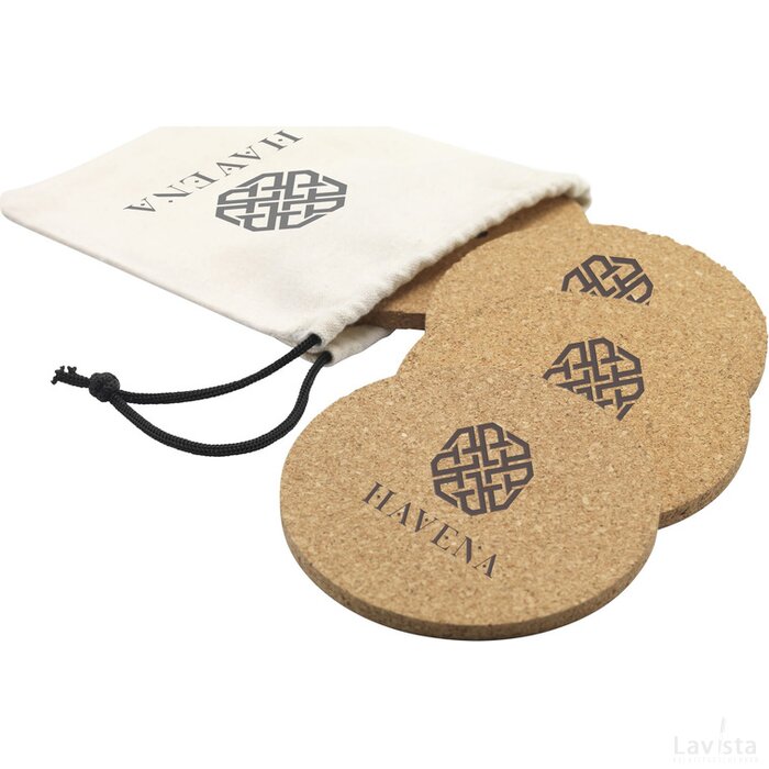 Cork Coaster Set Onderzetters Naturel