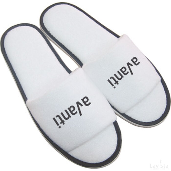 Paar slippers, open teen zwart