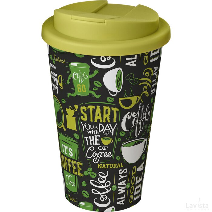 Brite-Americano® 350 ml geïsoleerde beker Wit, Lime Wit/Lime