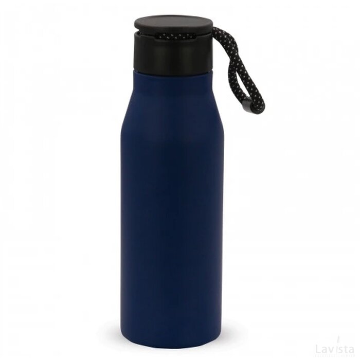 Thermofles met touw 600ml donker blauw